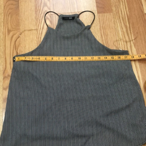 Paper moon gray/black striped halter blouse tank top - Picture 5 of 6
